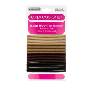 Expressions Clasp Free Natural Elastics 24pc
