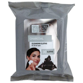 Global Beauty Care Charcoal Facial Wipes 30Ct