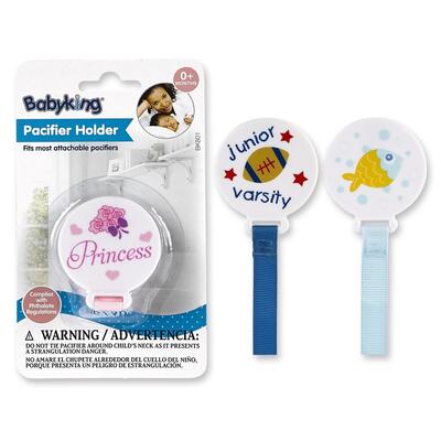 Baby King Pacifier Holder Assorted 1 count