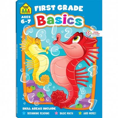 School Zone First Grade Basics 96pg Workbook Ages 6-7