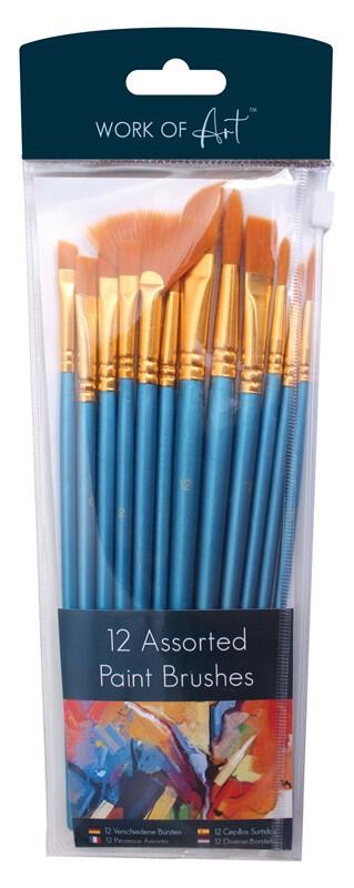 Work Of Art Assorted Paint Brushes 12ct