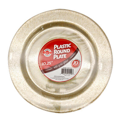Round Glitter Plate Assorted 10pc 10.25