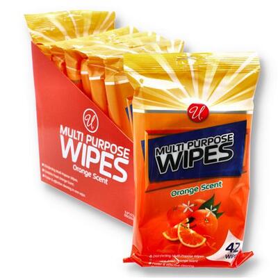 Orange Multi Purpose Wipes 42ct