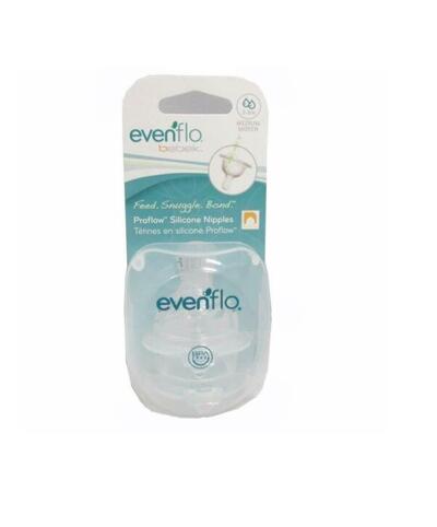 Evenflo Proflo Silcone Nipple Med Flow Bpa Free 2pk