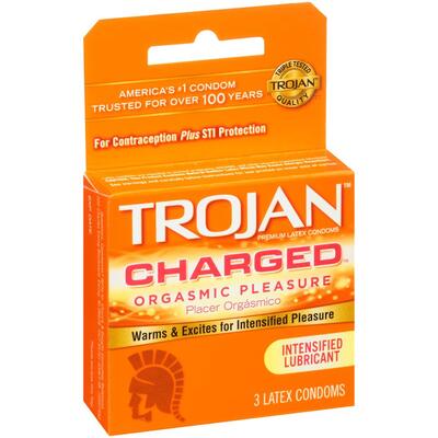 Trojan Charged Orgasmic Pleasure 3ct