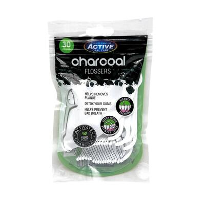 Beauty Formulas Active Oral Care Charcoal Flossers 30 count