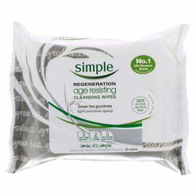 Simple Regeneration Age Resisting Cleansing Wipes 25 count