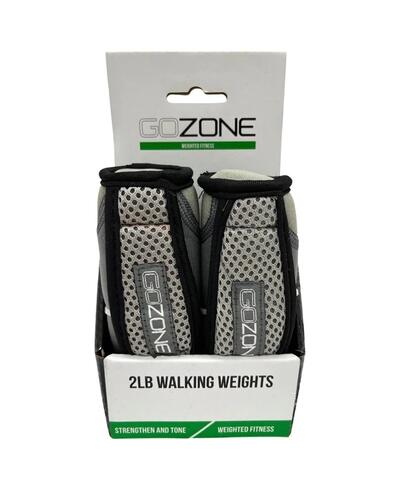 Go Zone Hand Held Walking Weights Grey 2lb 1 count