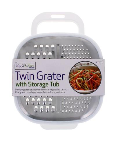 Fig & Olive Twin Grater With Storage Tub 1 count