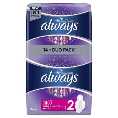 Always Platinum Duo Pack Ultra Super Plus 14ct