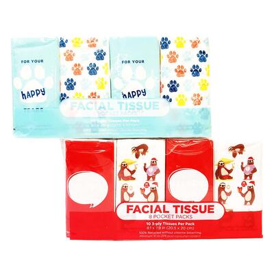 Halsa Facial Tissue Pocket Size Assorted 8 pack