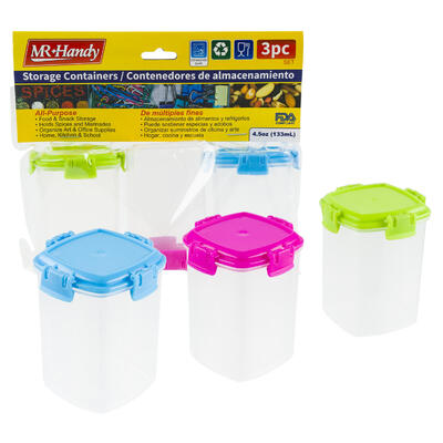 3pk Mini Food Containers Assorted