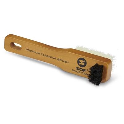 Sof Shoe Care Premium Clean Dual Brush Wood With Firm And Soft Bristles 1.15X2X6