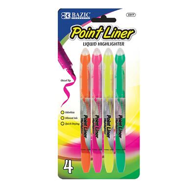 Bazic PointLiner Highlighter 4pk