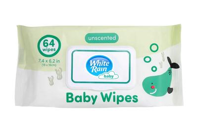 White Rain Baby Wipes Unscented 64ct