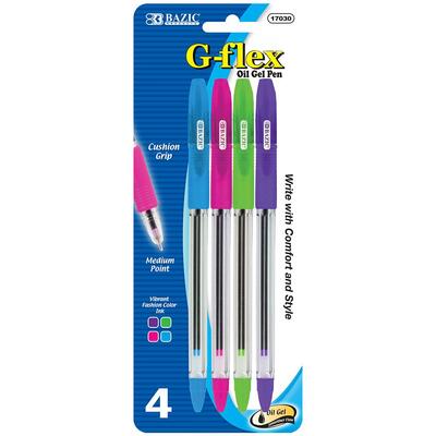 Bazic 4 Color G-Flex Oil Gel Ink Pen