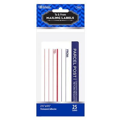 Bazic Mailing Label 25 Pack