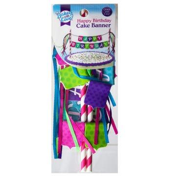 DNR Happy Birthday Cake Banner For Girls