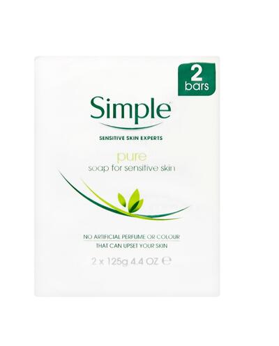 Simple Pure Soap For Sensitive Skin Twin Pack 2 x 125g