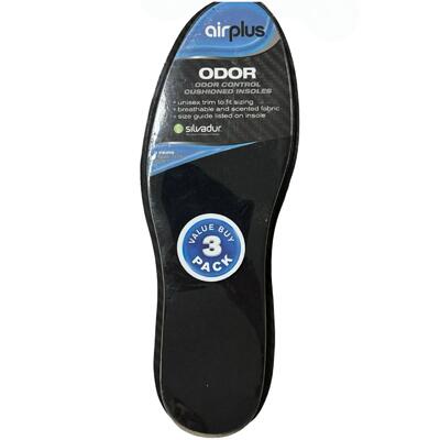 Airplus Odor Control Cushioned Insoles One Size 3pk