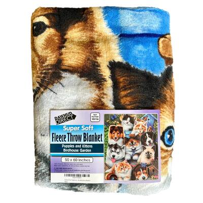 Puppies & Kittens Fleece Blanket 50x60