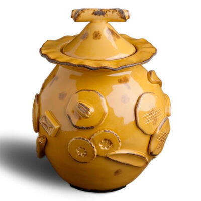 Caramel Ceramica Creamic Cookie Jar 9.5x12H