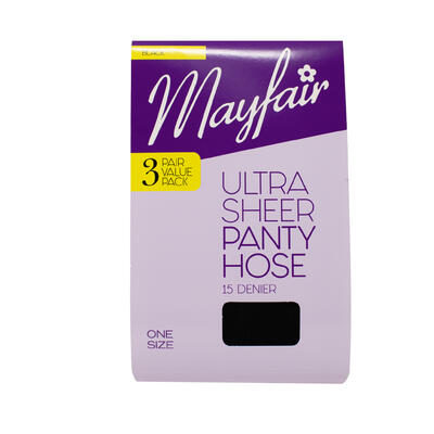 Mayfair Ultra Sheer Panty Hose One Size Assorted 3 pack