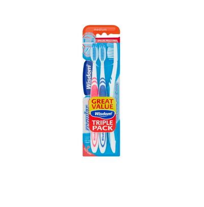 Wisdom Regular Toothbrush Medium 3 pack