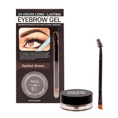 Magic Long Lasting Waterproof Eyebrow Gel Darkest Brown 0.11oz