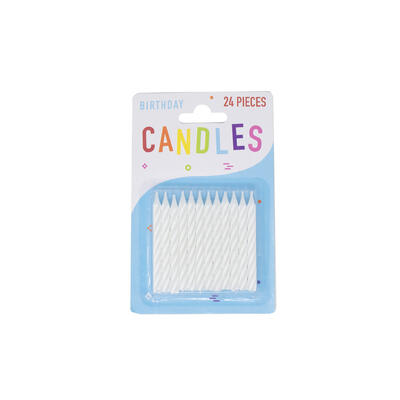 DNR Birthday Candles White 24 ct