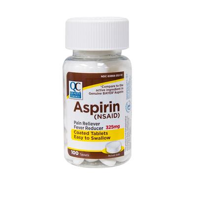 QC Aspirin Coated Tablets 100ct