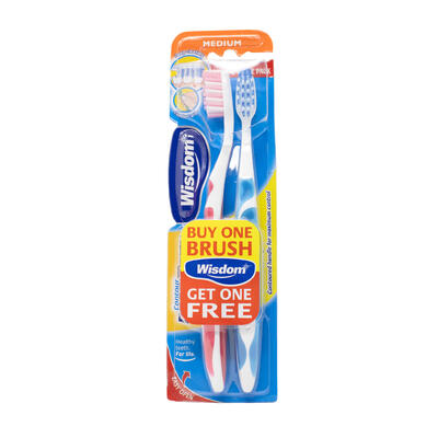 Wisdom Contour Toothbrush Medium 2 count