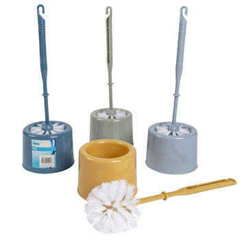Toilet Brush With Holder Set Assorted Colors 1 each