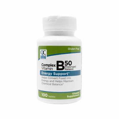 QC Vitamin B-50 Complex Prolonged Release Energy Support 100 Tablets