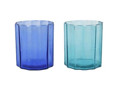 Dark Blue/Aqua Blue Candle Holder Assorted 1 count