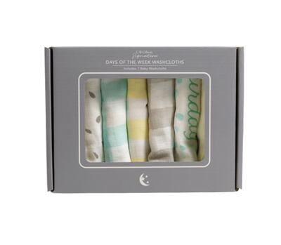 C.R. Gibson Signature Days Of The Week Baby Washcloths 7 pieces