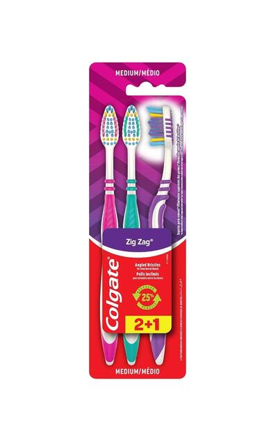 Colgate Zigzag Toothbrushes Medium 3 pack