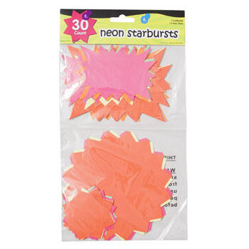 Starbursts Neon Color Paper 5 Sizes 30 count