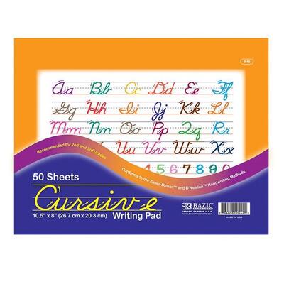 Bazic Cursive Writing Pad 50ct 10.5