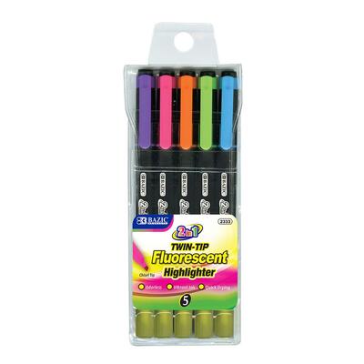 Double Tip Fluorescent Highlighters 5ct