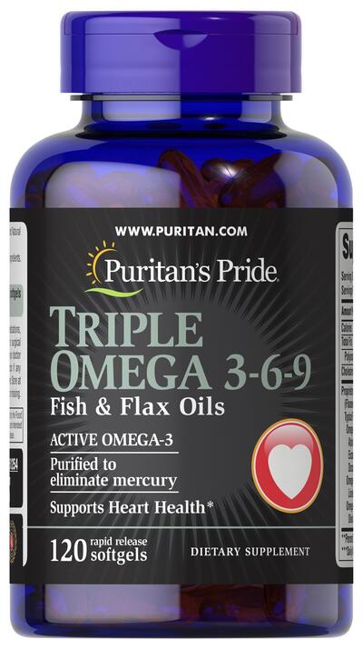 Puritan's Pride Triple Omega 3-6-9 120 Softgels