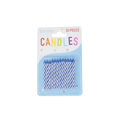 DNR Birthday Candles Blue Spiral 24 ct