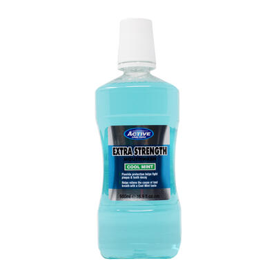 Active Oral Care Mouthwash Cool Mint Extra Strength 500ml