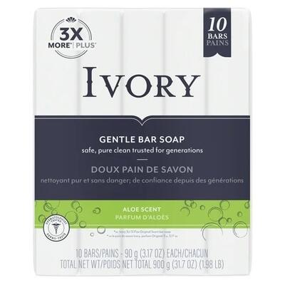 Ivory Gentle Bar Soap Aloe Scent 10ct