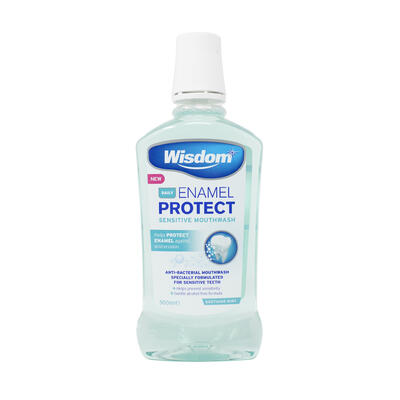 Wisdom Enamel Protect Sensitive Mouthwash Soothing Mint 500ml