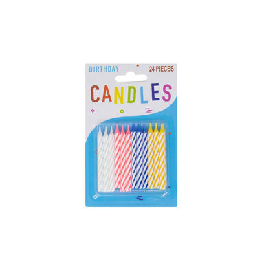 DNR Birthday Candles Colorful Spiral Assorted 24 ct