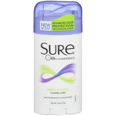 Sure Antiperspirant & Deodorant Invisible Solid Fresh & Cool 2.6oz