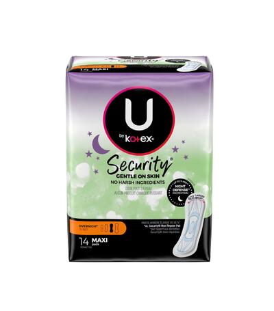 U By Kotex Maxi Pads Overnight 14 count