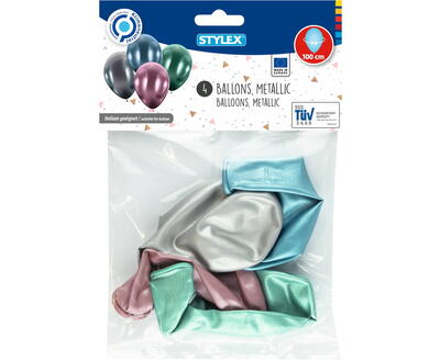 Balloons Metallic Assorted 4pc