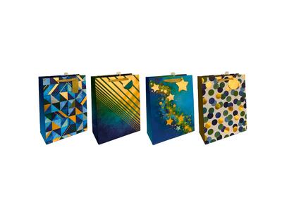 Paper Bag Geometric Blue Jumbo Assorted 1 count
